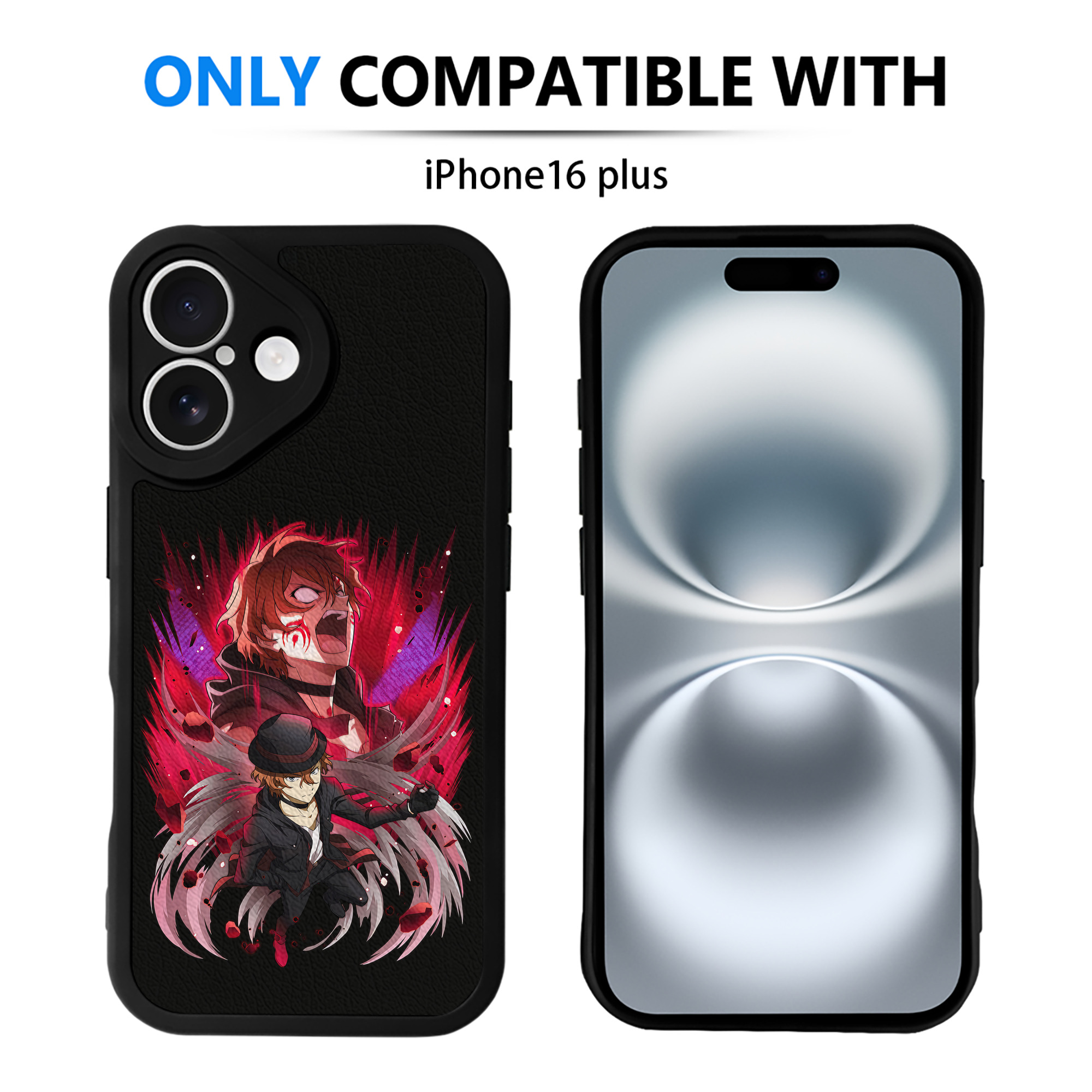（画像用） 文豪ストレイドッグス Bungo Stray Dogs 【iPhone 16シリーズ対応】シリコンスマホケース（レザー調） 材質：シリコン
